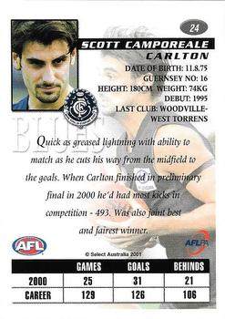 2001 Select AFL Authentic #24 Scott Camporeale Back